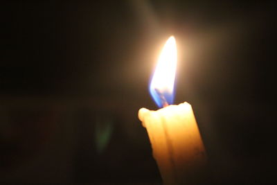 Close-up of illuminated candle