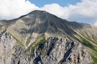 Scenic view of rocky mountains against sky