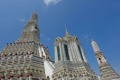 Low angle view of temple against building