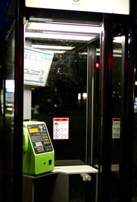 Information sign in illuminated room