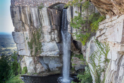 Scenic view of waterfall