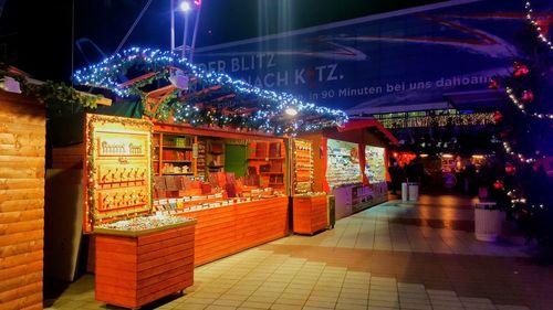 Illuminated lamps at night