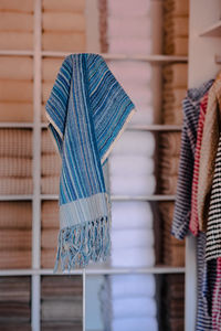 Close-up of multi colored towels placed in a shop