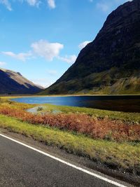 Scenic view of mountains against sky