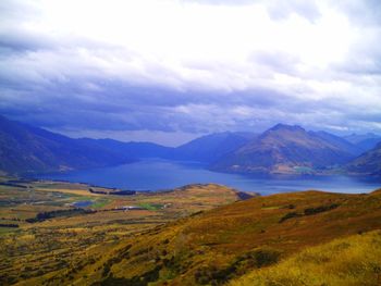 Scenic view of mountains against sky