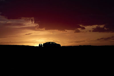 Silhouette of landscape at sunset