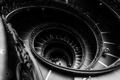 High angle view of spiral stairs