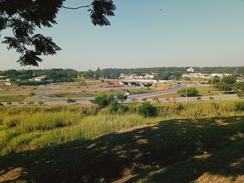 Scenic view of landscape against clear sky