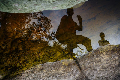 Close-up of rock formation in cave