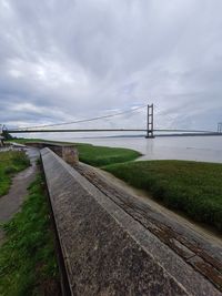 Bridge over road against sky