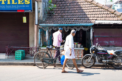 Bicycles on street in city