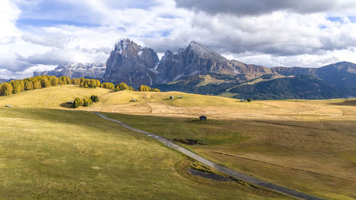 Scenic view of mountains against sky