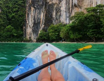 Relaxing and kayaking 