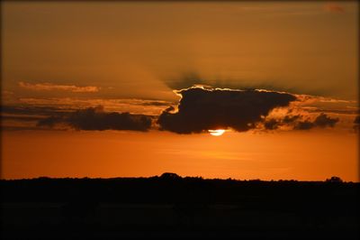 Silhouette of landscape at sunset