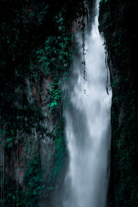 Panoramic view of waterfall over sikulikap north sumatera