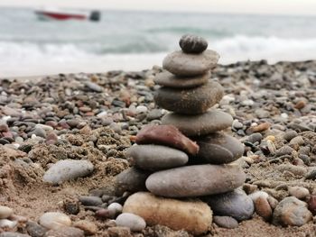 Stack of stones on beach