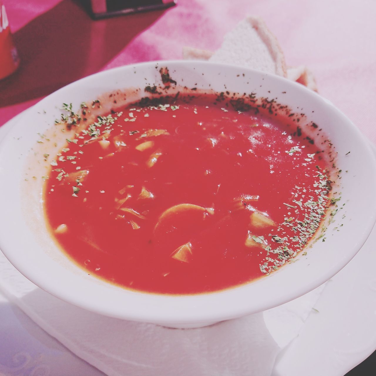 CLOSE-UP OF SOUP SERVED IN BOWL