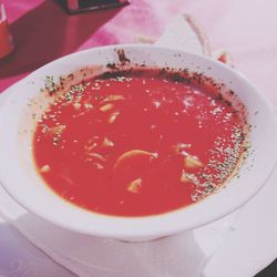 Close-up of soup in bowl