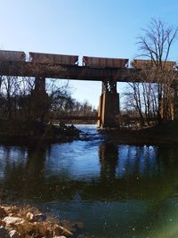 Bridge over river against sky