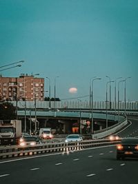 View of city street against sky