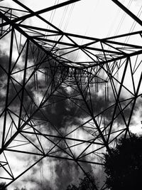 Low angle view of electricity pylon