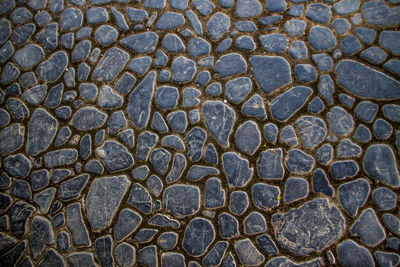 Full frame shot of cobbled footpath