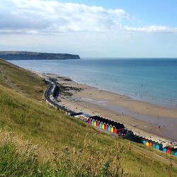 High angle view of beach against sky