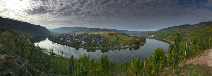 Panoramic view of lake against sky