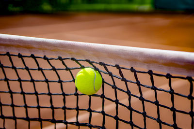 Playing tennis