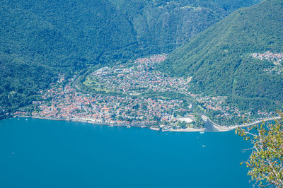 Aerial view of cannobio from a mountain