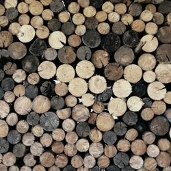 Full frame shot of logs