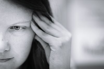 Close-up portrait of young woman