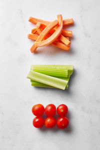 Directly above view of food on marble