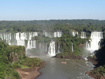 Scenic view of waterfall