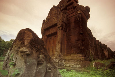 Low angle view of old temple