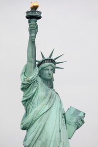 Low angle view of statue against clear sky