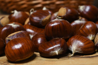 Close-up of pumpkins on table