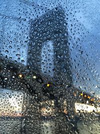 Close-up of water drops on glass