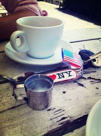 Close-up of container on table