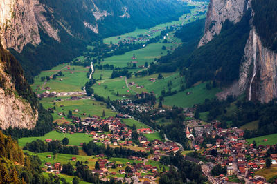 High angle view of townscape