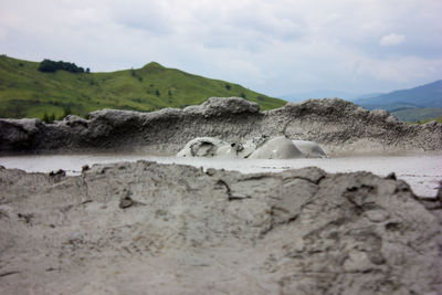 Scenic view of beach against sky