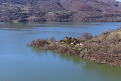 Scenic view of lake against mountain