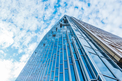 Low angle view of modern building against sky