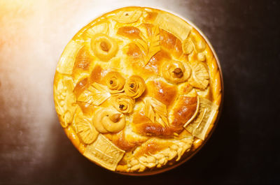 High angle view of lemon on table