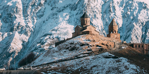 Scenic view of snowcapped mountains