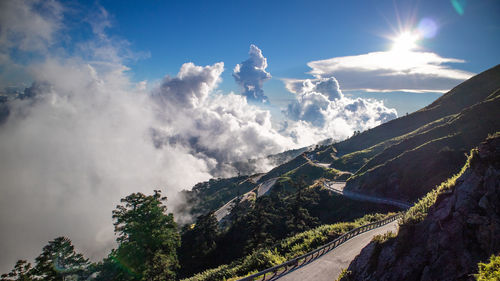 Scenic view of mountains against sky