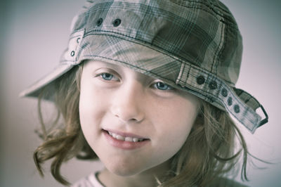 Close-up portrait of smiling girl