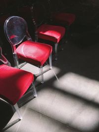 Empty chairs and table