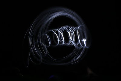 Light painting against black background