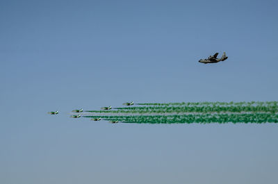 Helicopter flying in sky